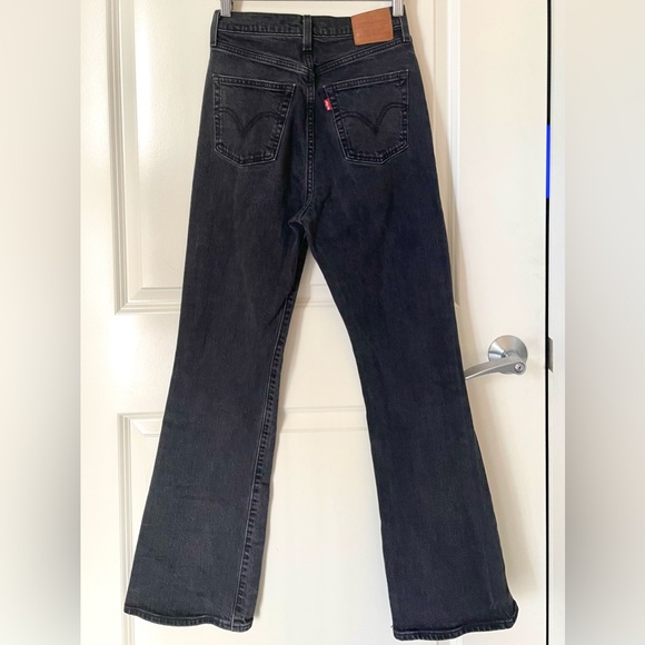 Levi’s Original Ribcage Bootcut Jeans - W 26 / L 31 - Black Lake (Washed Black) - Picture 3 of 10